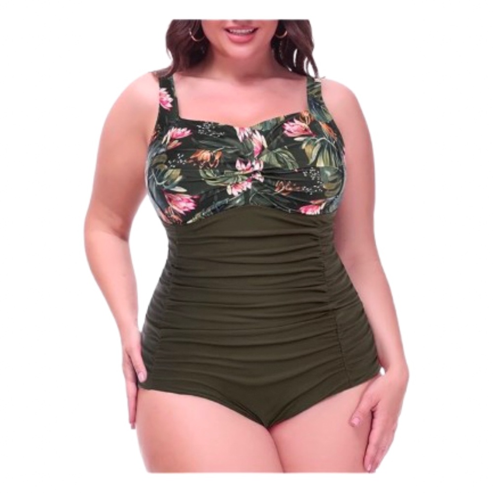 Women’s Plus Size Tummy Control One Piece Bathing Suit